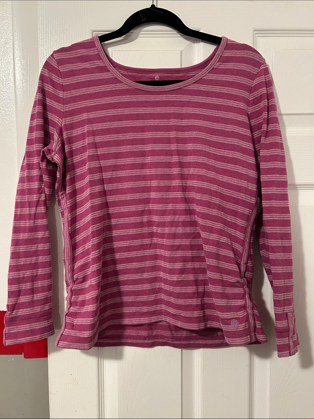 Talbots Raspberry Pink & White Striped Long-Sleeve Tunic